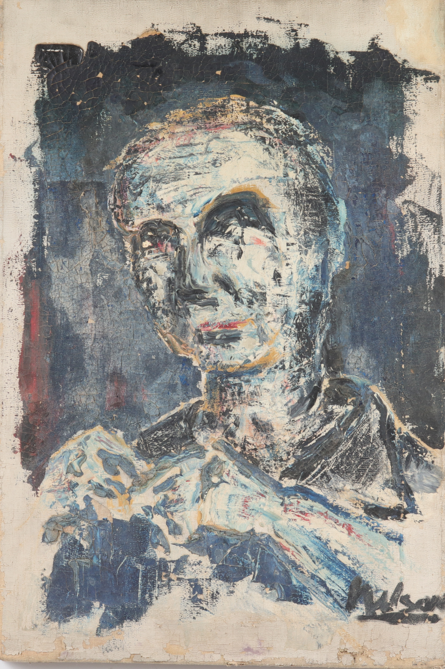 ANN WILSON BRUTALIST PORTRAIT OIL