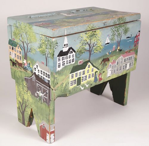 ANNA IGO PAINT DECORATED LIFT TOP