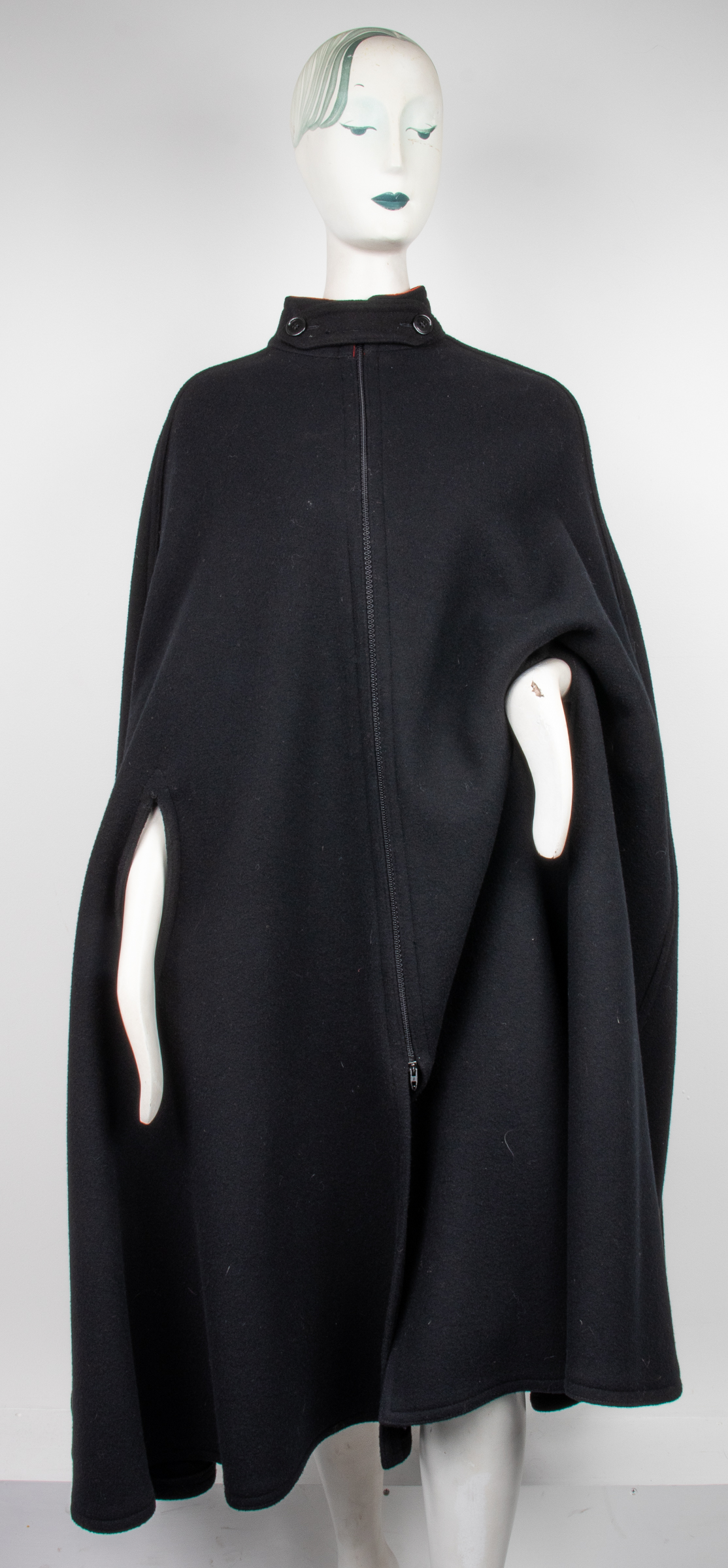 ANNE KLEIN LONG WOOL CAPE,