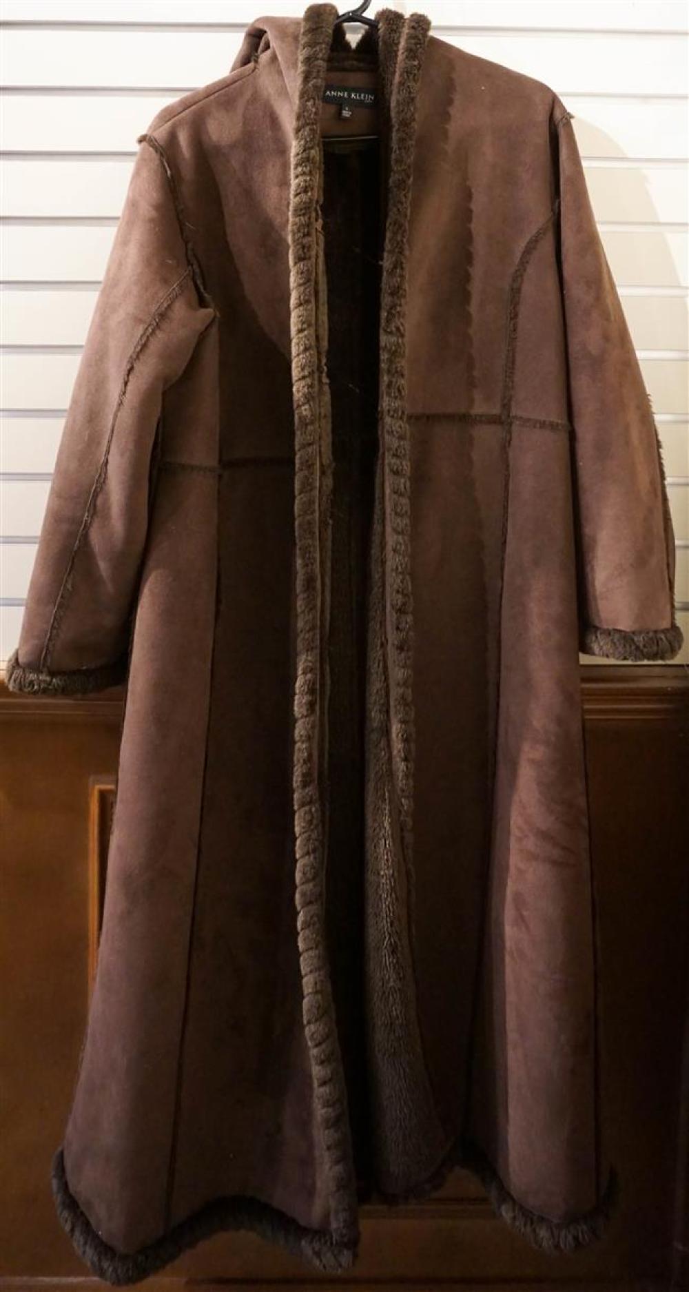 ANNE KLEIN SUEDE HOODED JACKET,
