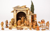 ANRI CARVED CRECHE, WITH NINET