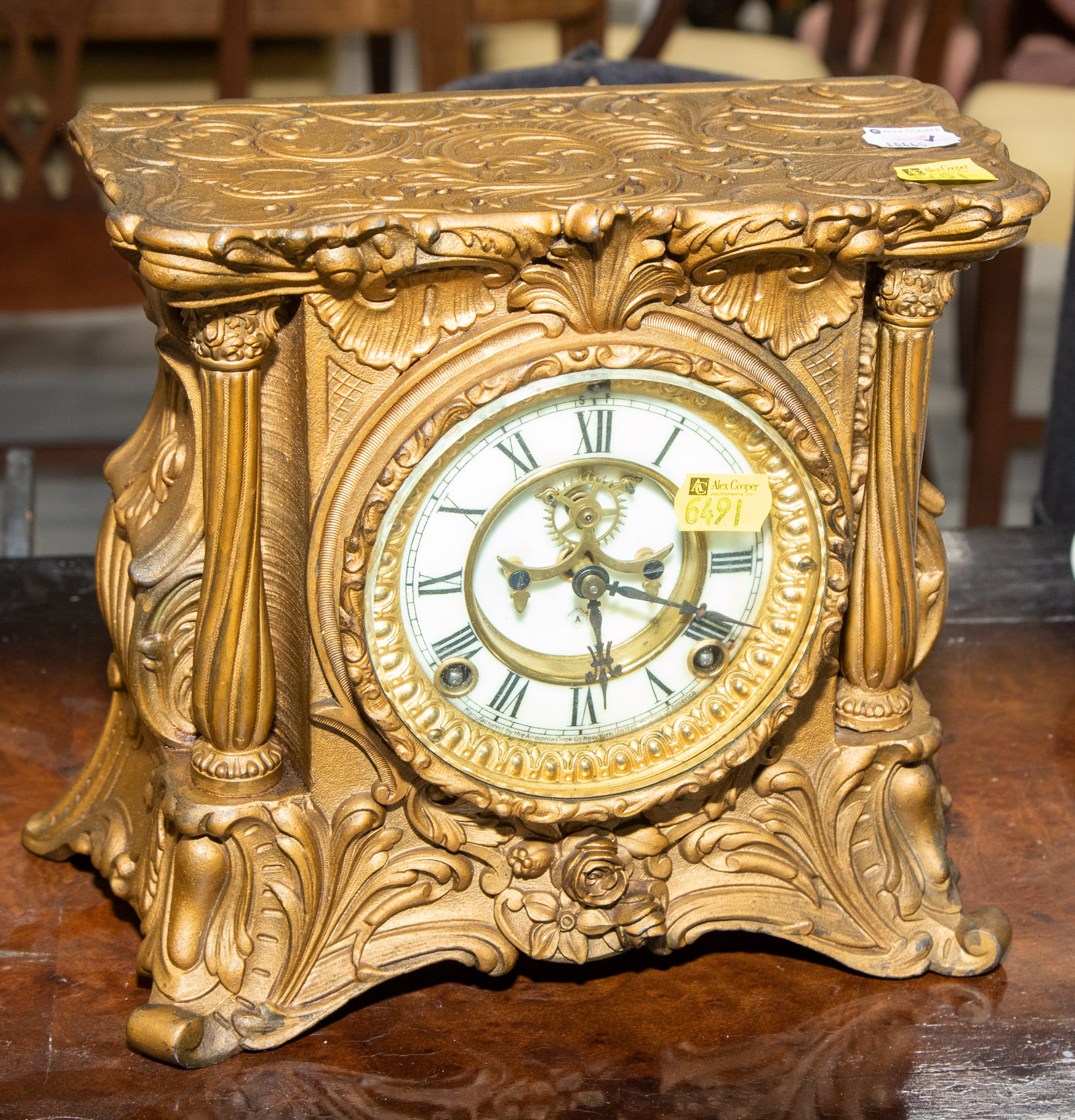 ANSONIA ART NOUVEAU STYLE CAST IRON