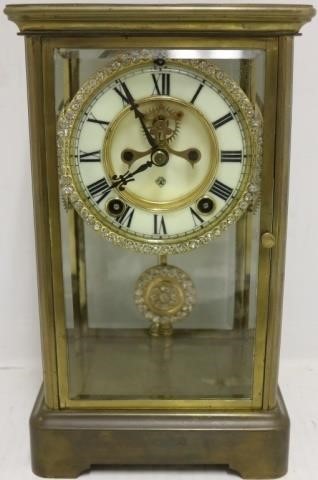 ANSONIA BRASS AND GLASS CRYSTAL