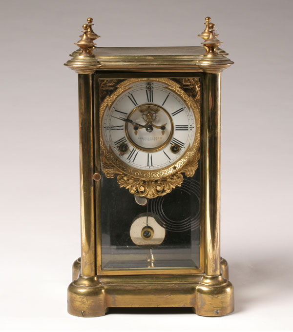 Ansonia brass and glass open