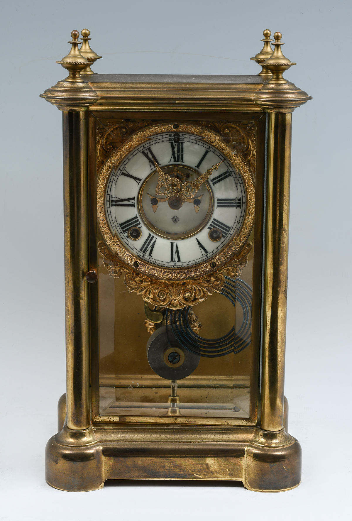 ANSONIA BRASS MANTLE CLOCK: