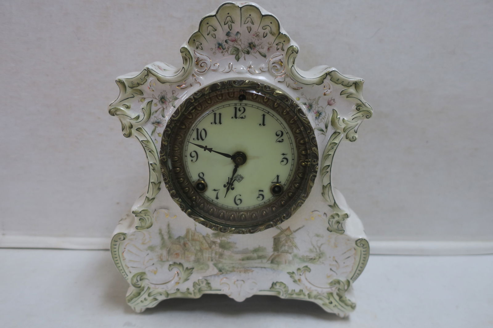 ANSONIA CERAMIC CASED MANTEL