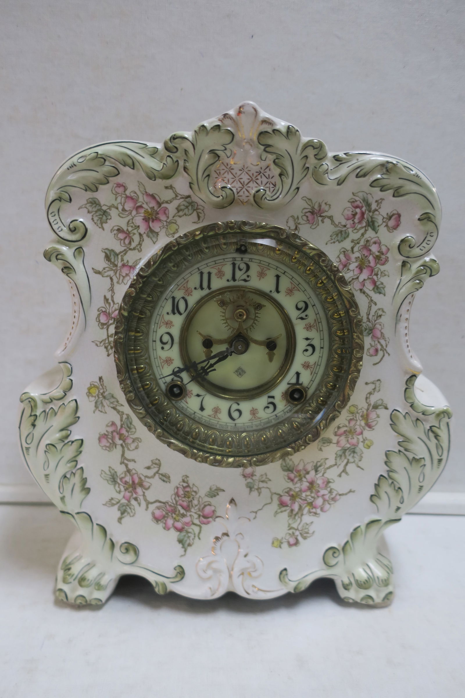 ANSONIA CERAMIC CASED MANTEL