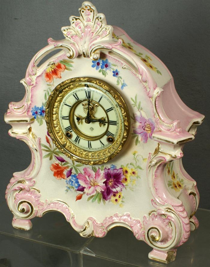 Ansonia china case mantle clock