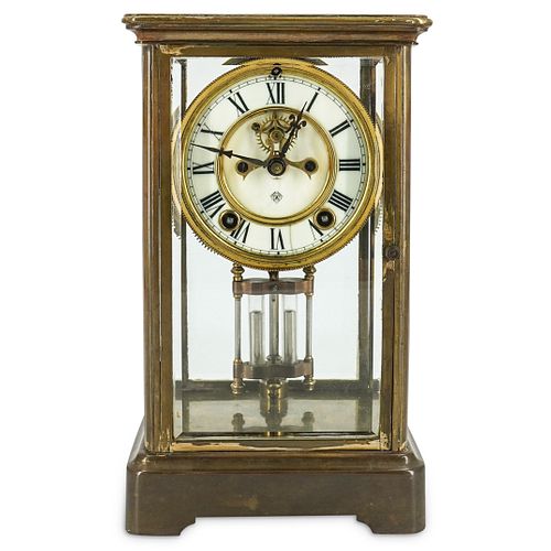 ANSONIA CLOCK CO. BRASS & GLASS