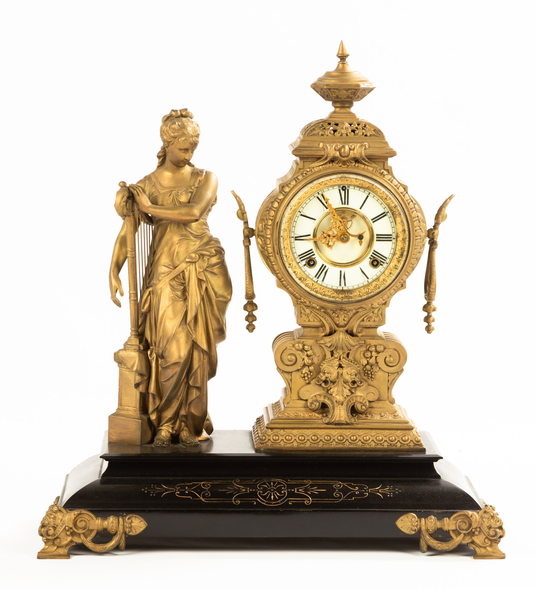 ANSONIA CLOCK CO FIGURAL CLOCK 19th
