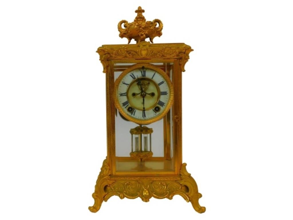 ANSONIA CRYSTAL REGULATOR CLOCK.