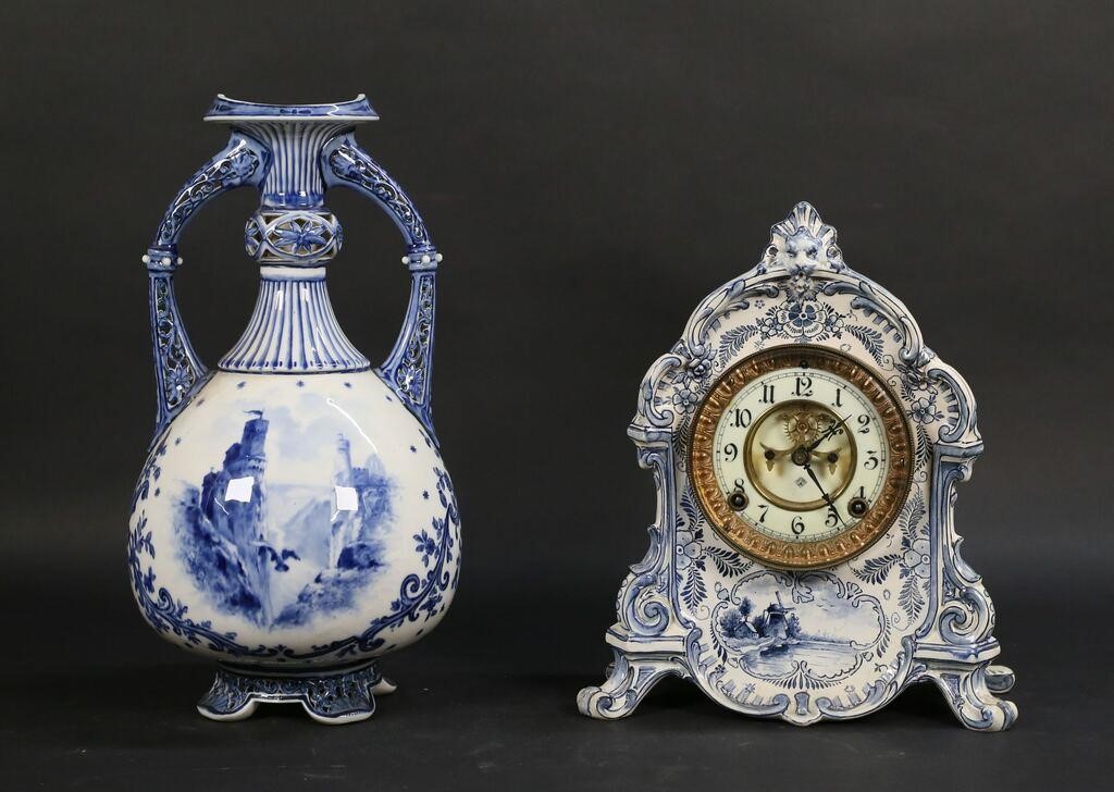 ANSONIA DELFT ROYAL BONN CLOCK &