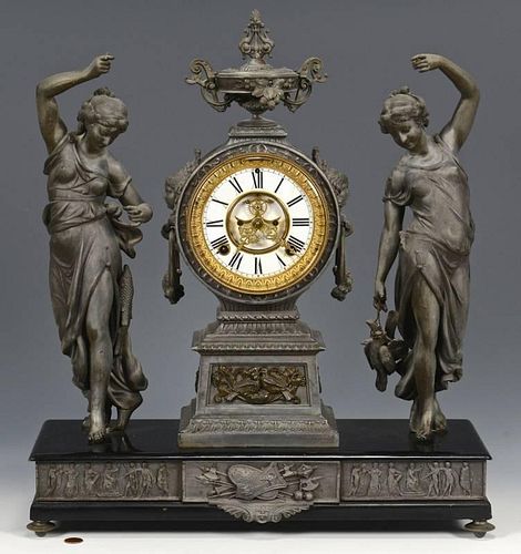 ANSONIA DOUBLE FIGURAL CLOCK,