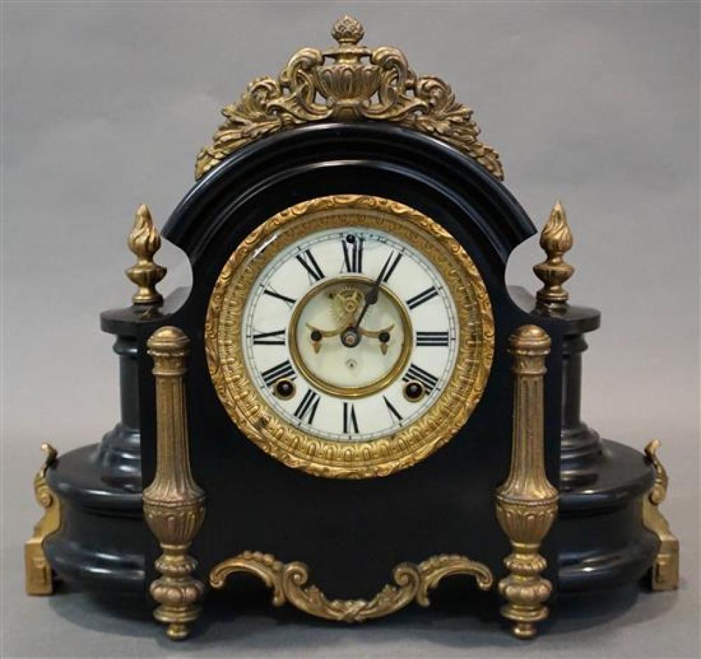 ANSONIA GILT METAL MOUNTED BLACK