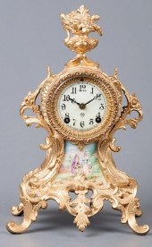 ANSONIA GILT METAL ROCOCO CLOC