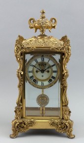 ANSONIA GILT METAL SHELF CLOCK