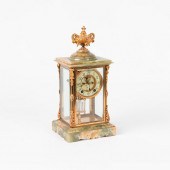 ANSONIA ONYX & GILT BRASS MANT