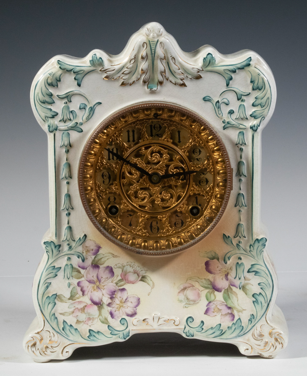 ANSONIA PORCELAIN MANTEL CLOCK 19th