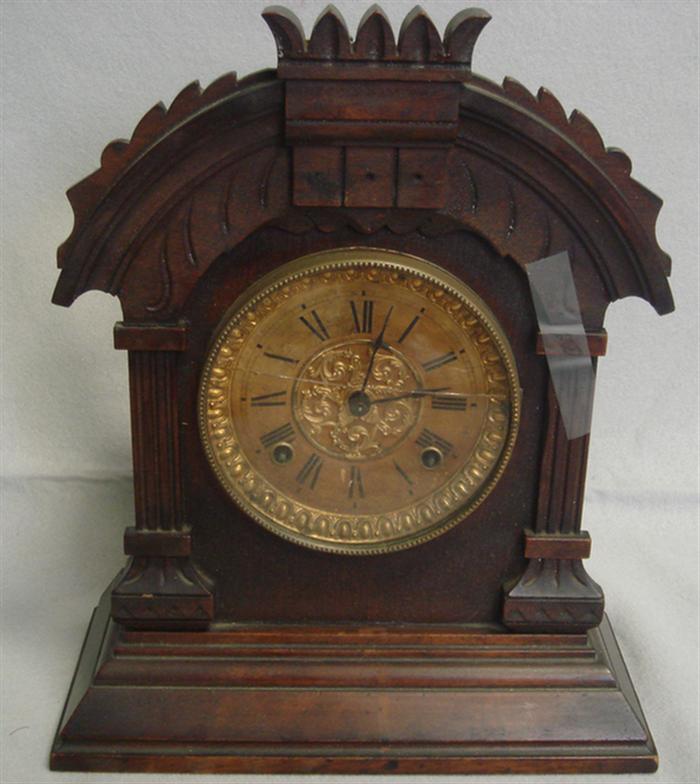Ansonia walnut mantle clock,