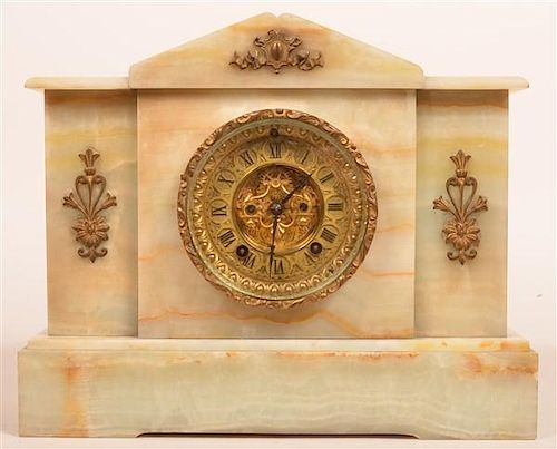ANSONIA WHITE MARBLE CASE MANTEL
