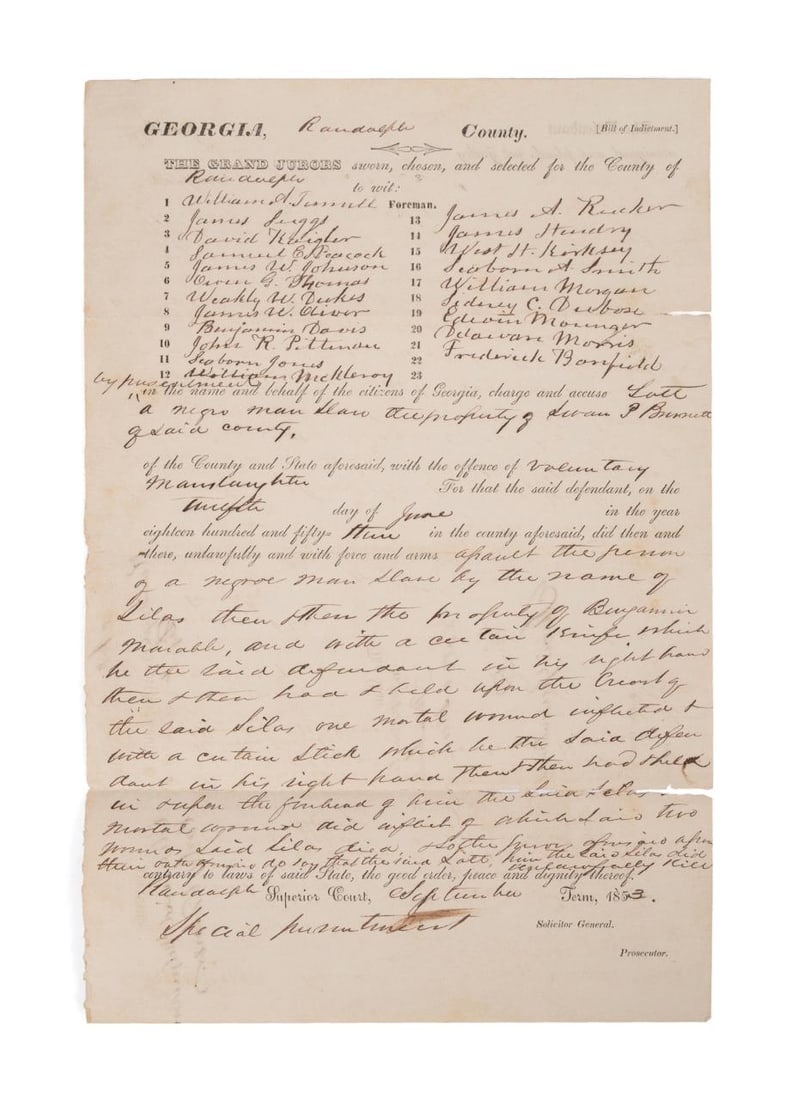 ANTEBELLUM GRAND JURY MURDER