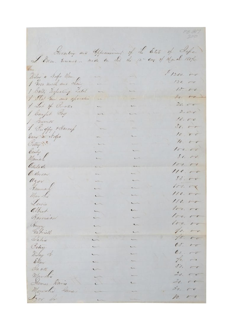 ANTEBELLUM INVENTORY & APPRAISAL 24