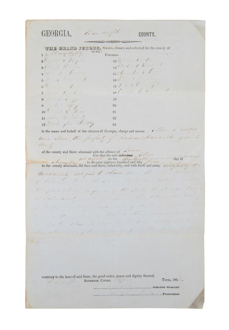 ANTEBELLUM LEGAL DOC. OF SLAVE