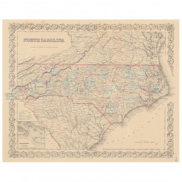 ANTEBELLUM MAP, NORTH CAROLINA (New
