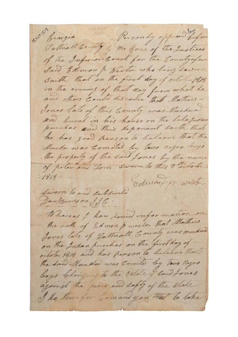 ANTEBELLUM MURDER & ARSON CHARGE
