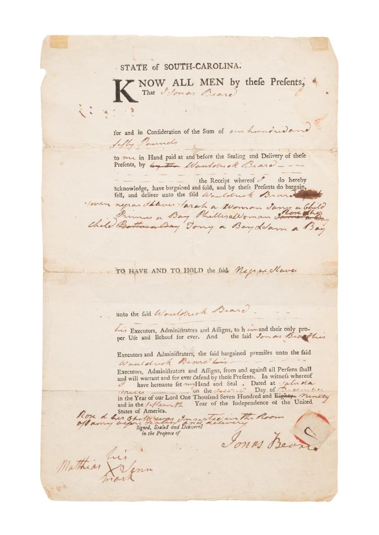 ANTEBELLUM SLAVE TRADE DOCUMENT