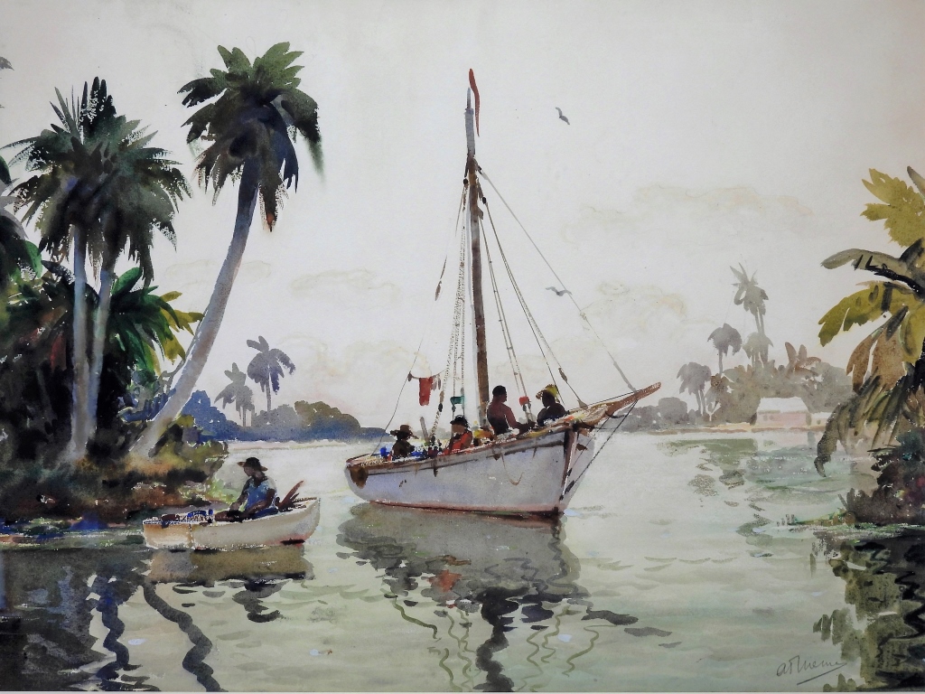 ANTHONY THIEME PALM TREE BOAT