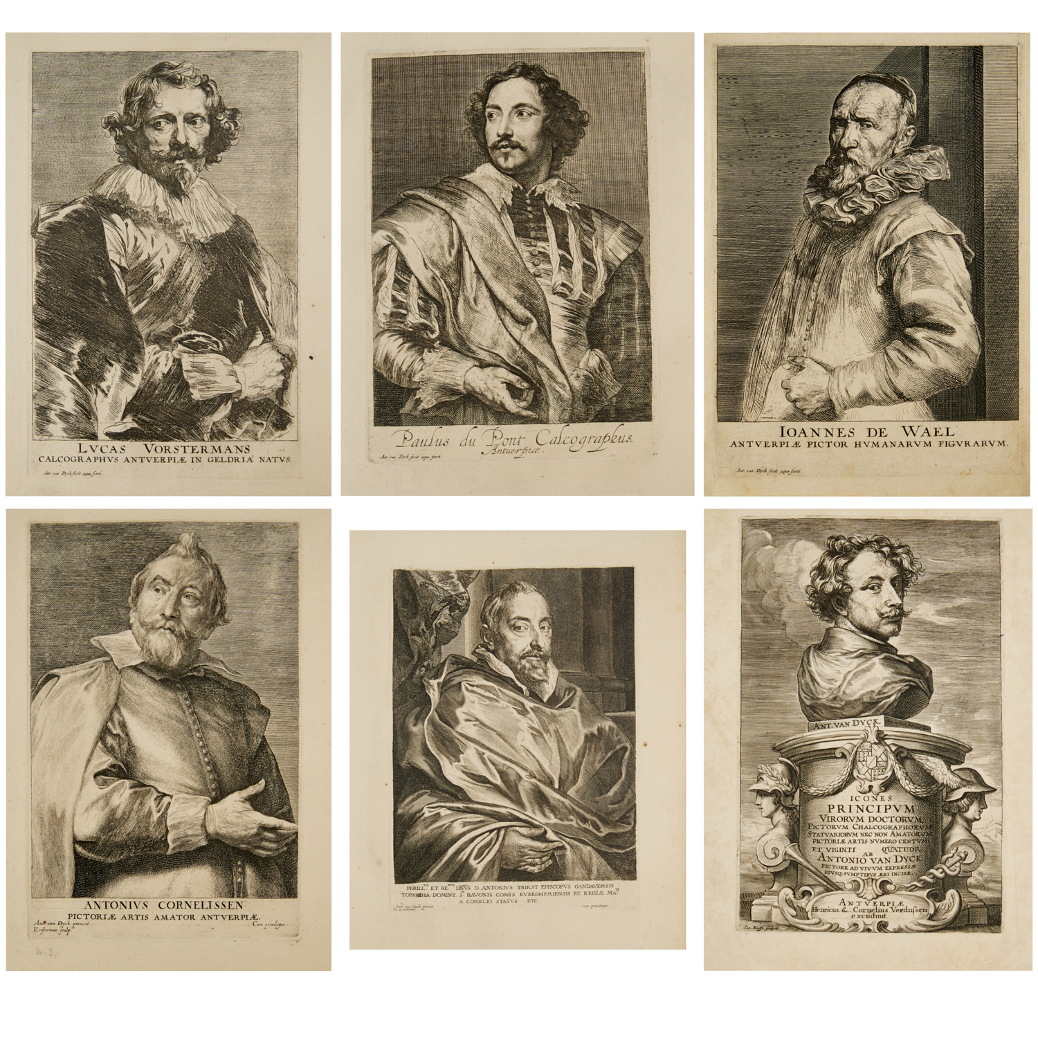 ANTHONY VAN DYCK, (6) ENGRAVINGS