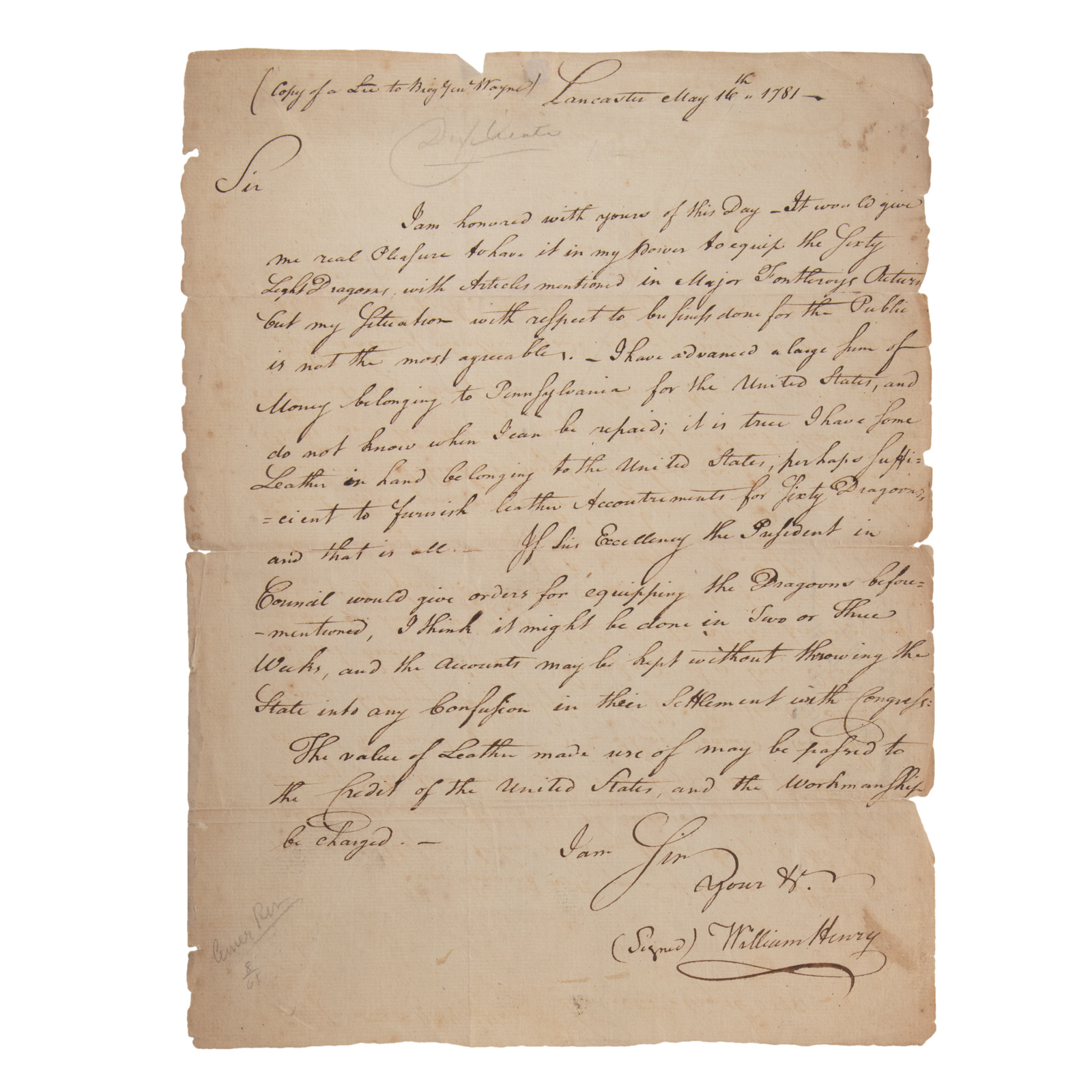 ANTHONY WAYNE, REV. OFFICER,