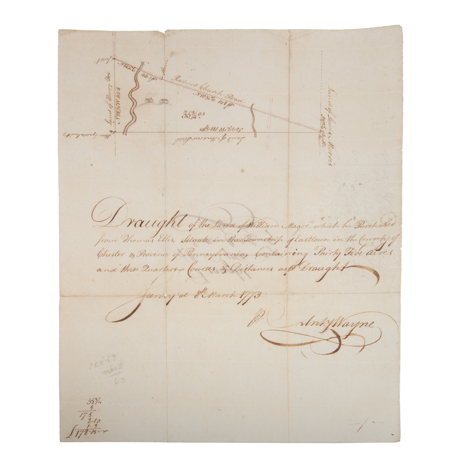 ANTHONY WAYNE SURVEY, EASTTOWN, PA,