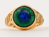 ANTIQUE 10K YELLOW GOLD PEACOC