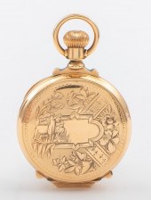 ANTIQUE 14K GOLD ELGIN POCKET