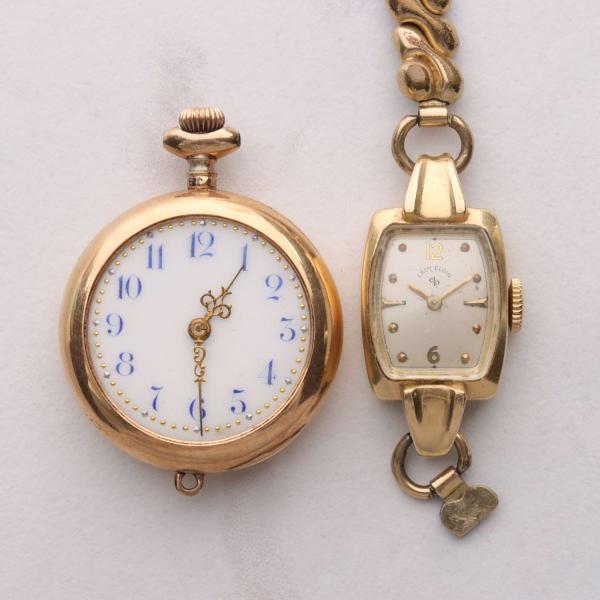 ANTIQUE 14K GOLD LADIES LAPEL &
