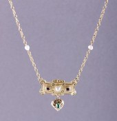 ANTIQUE 14K SEED PEARL, GARNET
