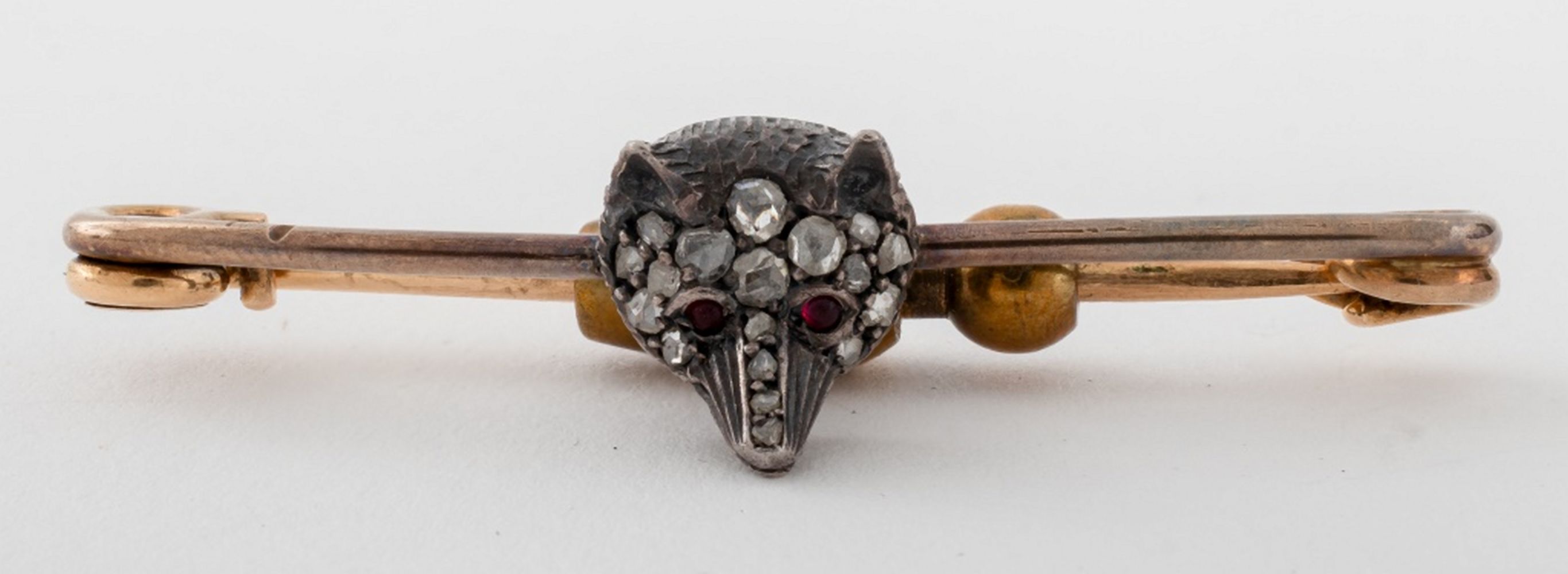 ANTIQUE 14K & SILVER ROSE CUT