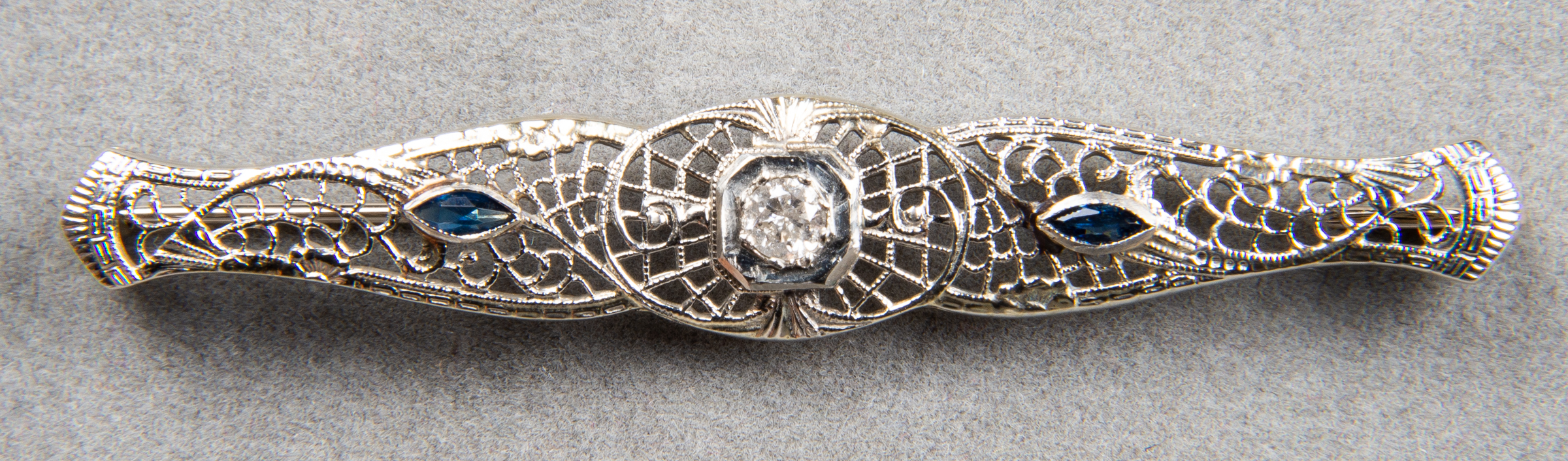 ANTIQUE 14K WHITE GOLD DIAMOND &