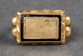 ANTIQUE 14K YELLOW GOLD & ONYX