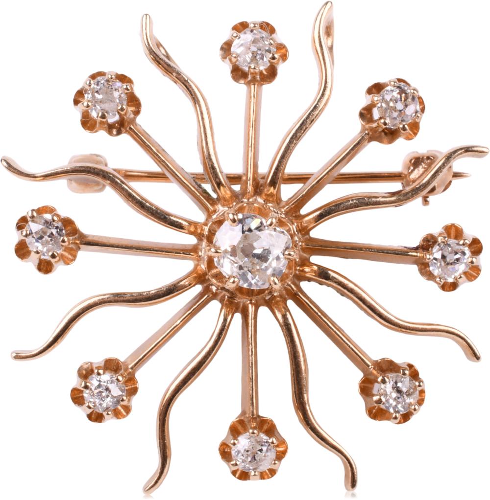 ANTIQUE 14K YELLOW GOLD DIAMOND