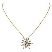 ANTIQUE 14KT. DIAMOND STARBURS