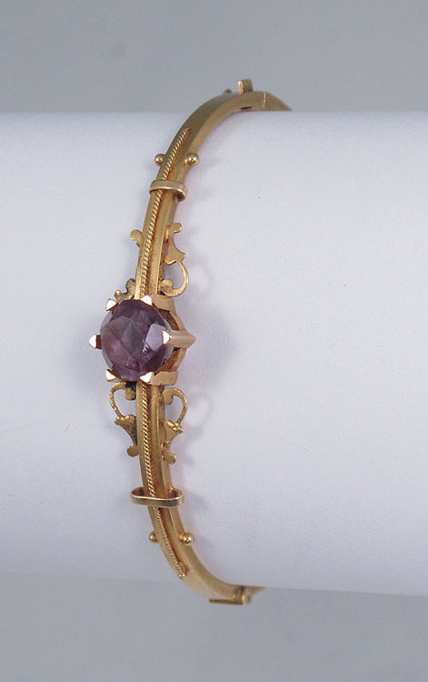 ANTIQUE 15 KT GOLD AMETHYST