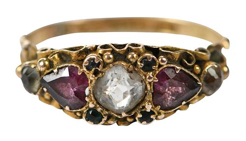 ANTIQUE 15KT. GEMSTONE RINGtwo
