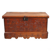 ANTIQUE 17C STYLE CARVED WOOD