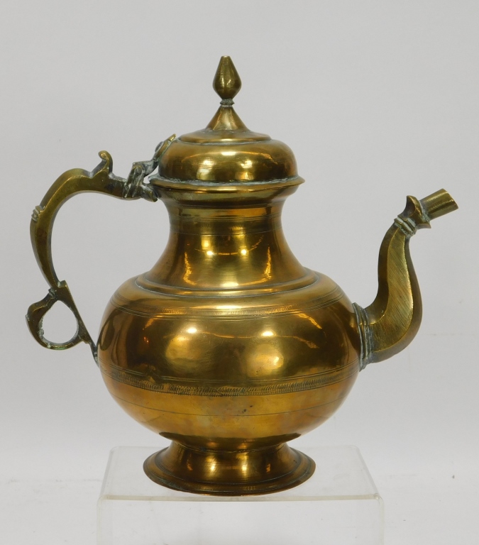 ANTIQUE 18-19C. INDIAN BRASS WINE