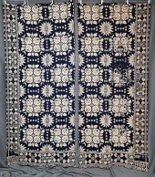 Antique 1839 figural coverlet
