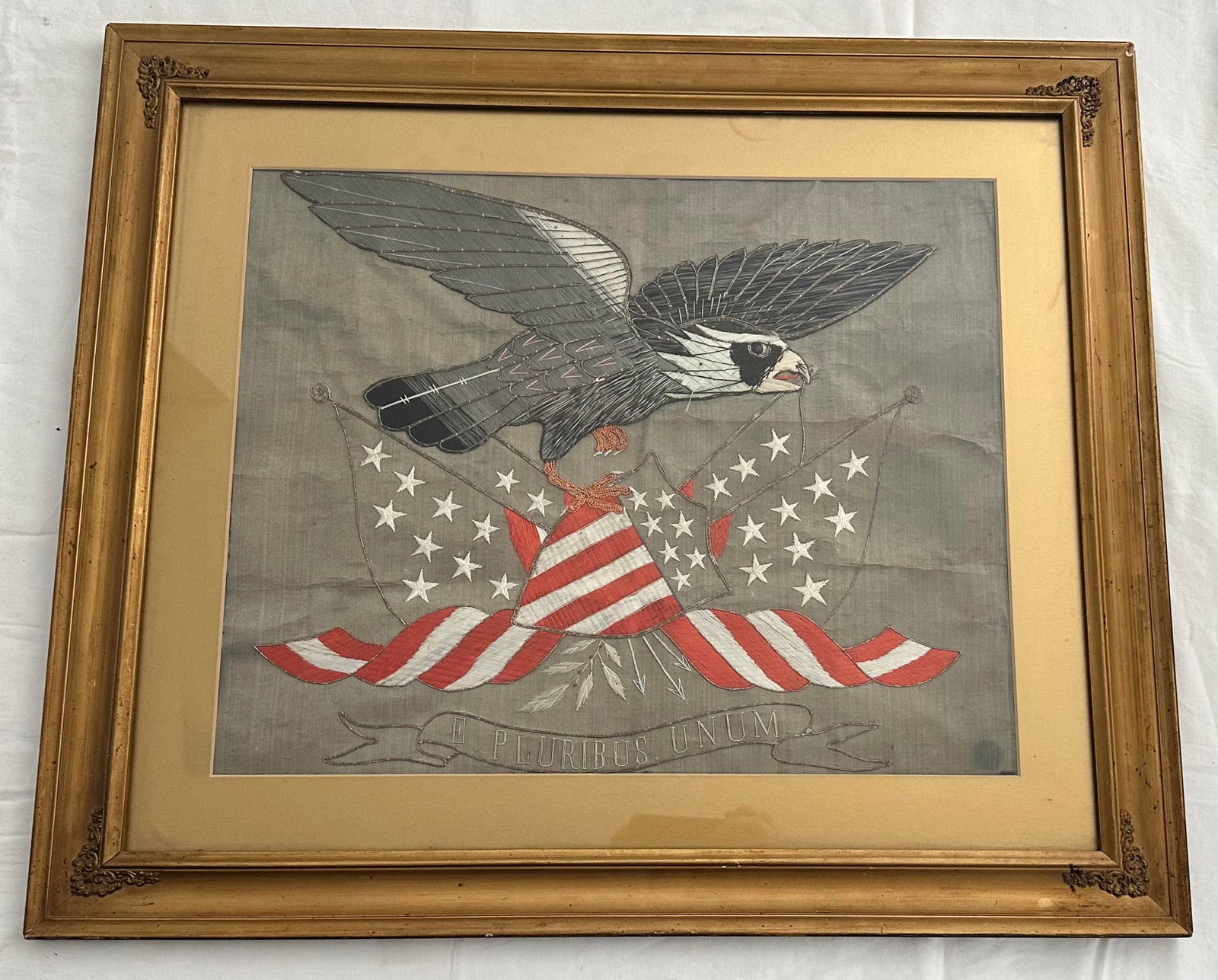 ANTIQUE 1847 EMBROIDERED