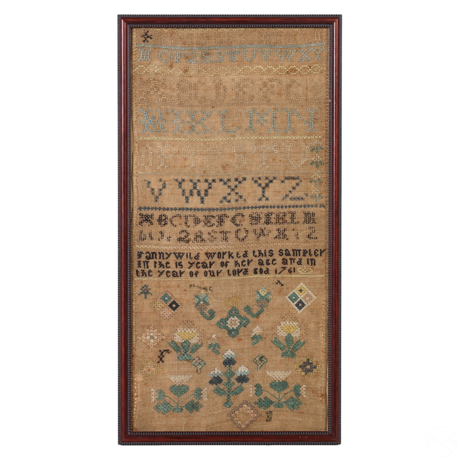 ANTIQUE 18C ALPHABETIC NEEDLEWORK